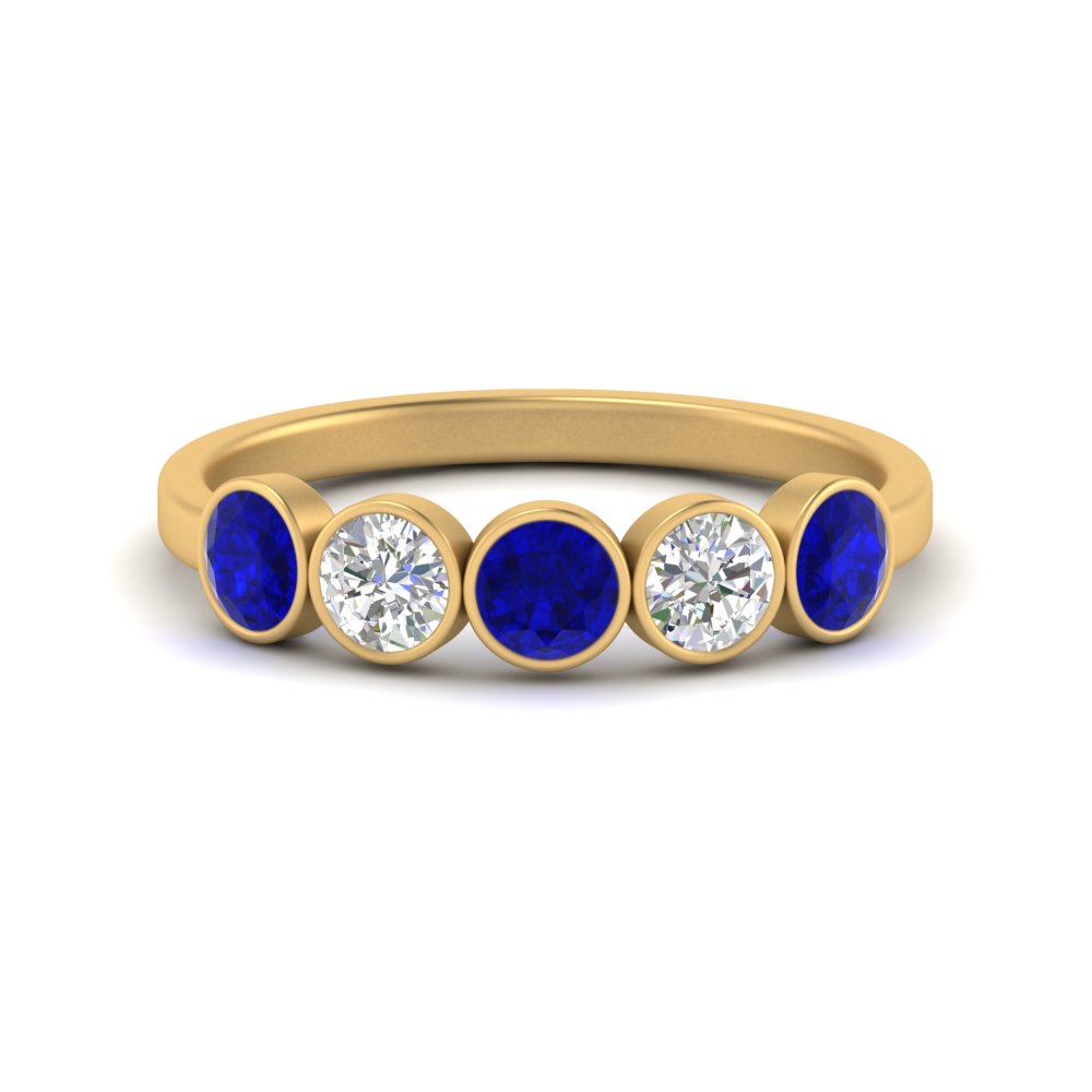 bezel-set-5-round-sapphire-wedding-ring-1-ct.-in-FD10558B-0.20CTGSABL-NL-YG