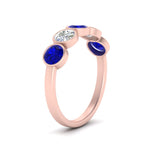 Load image into Gallery viewer, bezel-set-5-round-sapphire-wedding-ring-1.50-carat-in-FD10558B-0.30CTGSABL-NL-RG
