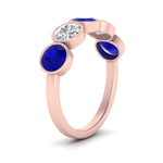 Load image into Gallery viewer, bezel-set-5-round-sapphire-wedding-ring-2-ct.-in-FD10558B-0.50CTGSABL-NL-RG
