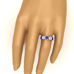 Load image into Gallery viewer, bezel-set-5-round-sapphire-wedding-ring-2-ct.-in-FD10558B-0.50CTGSABL-NL-RG
