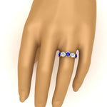 Load image into Gallery viewer, bezel-set-5-round-sapphire-wedding-ring-2-ct.-in-FD10558B-0.50CTGSABL-NL-YG
