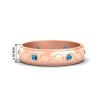 Load image into Gallery viewer, bezel-set-blue-topaz-mens-wedding-band-in-rose-gold-fdm1284gicblto-nl-rg-hw

