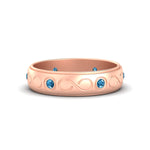 Load image into Gallery viewer, bezel-set-blue-topaz-mens-wedding-band-in-rose-gold-fdm1284gicblto-nl-rg
