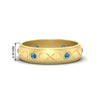 Load image into Gallery viewer, bezel-set-blue-topaz-mens-wedding-band-in-yellow-gold-fdm1284gicblto-nl-yg-hw