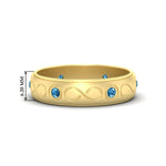 Load image into Gallery viewer, bezel-set-blue-topaz-mens-wedding-band-in-yellow-gold-fdm1284gicblto-nl-yg-hw
