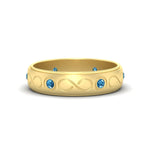 Load image into Gallery viewer, bezel-set-blue-topaz-mens-wedding-band-in-yellow-gold-fdm1284gicblto-nl-yg
