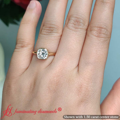 bezel-set-cushion-cut-lab-created-diamond-ring-in-14k-yellow-gold-FD11229CUR-2