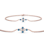 Load image into Gallery viewer, bezel-set-diamond-chain-bracelet-with-blue-topaz-in-FDBRC9648GICBLTOANGLE1-NL-RG
