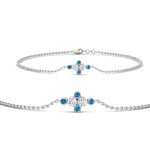 Load image into Gallery viewer, bezel-set-diamond-chain-bracelet-with-blue-topaz-in-FDBRC9648GICBLTOANGLE1-NL-WG
