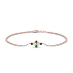 Load image into Gallery viewer, bezel-set-diamond-chain-bracelet-with-emerald-in-FDBRC9648GEMGRANGLE1-NL-RG
