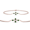 Load image into Gallery viewer, bezel-set-diamond-chain-bracelet-with-emerald-in-rose-gold-FDBRC9648GEMGRANGLE1-NL-RG