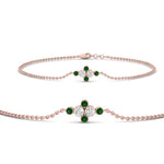 Load image into Gallery viewer, bezel-set-diamond-chain-bracelet-with-emerald-in-FDBRC9648GEMGRANGLE1-NL-RG
