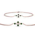 Thumbnail 26 - bezel-set-diamond-chain-bracelet-with-emerald-in-rose-gold-FDBRC9648GEMGRANGLE1-NL-RG