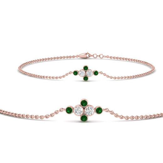 bezel-set-diamond-chain-bracelet-with-emerald-in-rose-gold-FDBRC9648GEMGRANGLE1-NL-RG