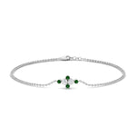 Load image into Gallery viewer, bezel-set-diamond-chain-bracelet-with-emerald-in-FDBRC9648GEMGRANGLE1-NL-WG
