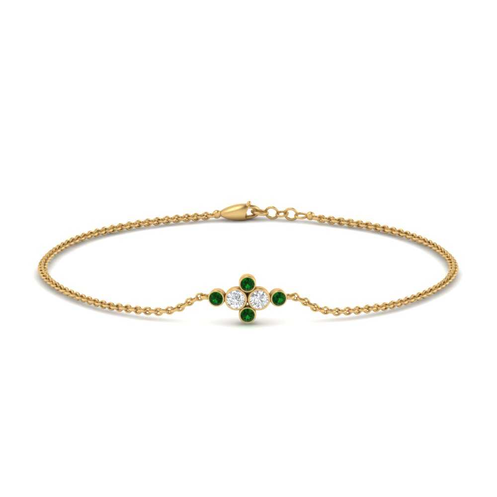 bezel-set-diamond-chain-bracelet-with-emerald-in-FDBRC9648GEMGRANGLE1-NL-YG