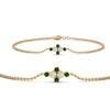 Load image into Gallery viewer, bezel-set-diamond-chain-bracelet-with-emerald-in-yellow-gold-FDBRC9648GEMGRANGLE1-NL-YG