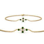 Load image into Gallery viewer, bezel-set-diamond-chain-bracelet-with-emerald-in-FDBRC9648GEMGRANGLE1-NL-YG
