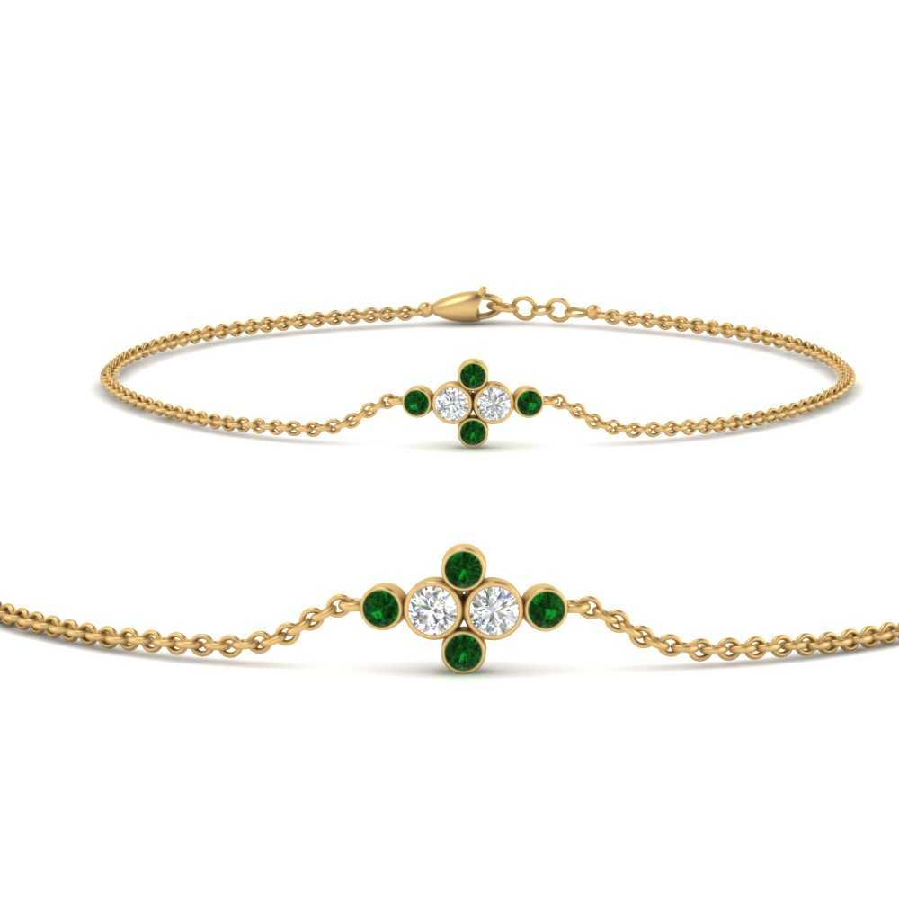bezel-set-diamond-chain-bracelet-with-emerald-in-FDBRC9648GEMGRANGLE1-NL-YG