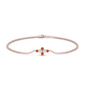 Thumbnail 21 - bezel-set-diamond-chain-bracelet-with-orange-sapphire-in-rose-gold-FDBRC9648GSAOR-NL-RG