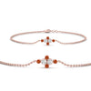 Load image into Gallery viewer, bezel-set-diamond-chain-bracelet-with-orange-sapphire-in-rose-gold-FDBRC9648GSAORANGLE1-NL-RG
