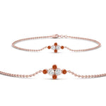 Load image into Gallery viewer, bezel-set-diamond-chain-bracelet-with-orange-sapphire-in-FDBRC9648GSAORANGLE1-NL-RG
