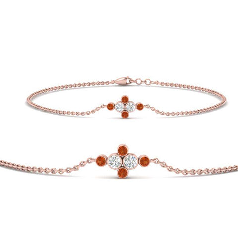 bezel-set-diamond-chain-bracelet-with-orange-sapphire-in-rose-gold-FDBRC9648GSAORANGLE1-NL-RG