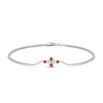 Load image into Gallery viewer, bezel-set-diamond-chain-bracelet-with-orange-sapphire-in-FDBRC9648GSAORANGLE1-NL-WG
