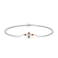 Thumbnail 23 - bezel-set-diamond-chain-bracelet-with-orange-sapphire-in-white-gold-FDBRC9648GSAOR-NL-WG