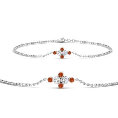 Bezel Set Chain Bracelet