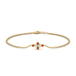 Load image into Gallery viewer, bezel-set-diamond-chain-bracelet-with-orange-sapphire-in-FDBRC9648GSAORANGLE1-NL-YG
