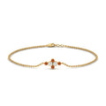 Thumbnail 25 - bezel-set-diamond-chain-bracelet-with-orange-sapphire-in-yellow-gold-FDBRC9648GSAOR-NL-YG