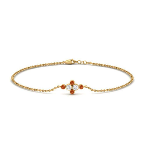 bezel-set-diamond-chain-bracelet-with-orange-sapphire-in-yellow-gold-FDBRC9648GSAOR-NL-YG