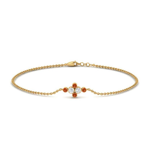 bezel-set-diamond-chain-bracelet-with-orange-sapphire-in-yellow-gold-FDBRC9648GSAOR-NL-YG