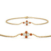 Load image into Gallery viewer, bezel-set-diamond-chain-bracelet-with-orange-sapphire-in-yellow-gold-FDBRC9648GSAORANGLE1-NL-YG