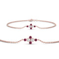 Thumbnail 14 - bezel-set-diamond-chain-bracelet-with-pink-sapphire-in-rose-gold-FDBRC9648GSADRPIANGLE1-NL-RG
