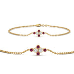 Load image into Gallery viewer, bezel-set-diamond-chain-bracelet-with-pink-sapphire-in-FDBRC9648GSADRPIANGLE1-NL-YG
