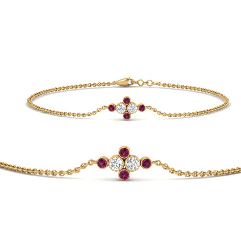 bezel-set-diamond-chain-bracelet-with-pink-sapphire-in-FDBRC9648GSADRPIANGLE1-NL-YG