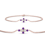 Load image into Gallery viewer, bezel-set-diamond-chain-bracelet-with-purple-topaz-in-FDBRC9648GVITOANGLE1-NL-RG
