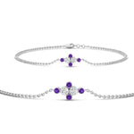 Load image into Gallery viewer, bezel-set-diamond-chain-bracelet-with-purple-topaz-in-FDBRC9648GVITOANGLE1-NL-WG
