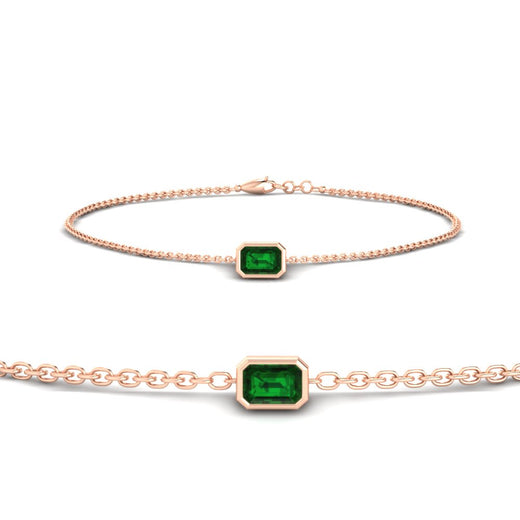 bezel-set-emerald-cut-emerald-chain-bracelet-0.50-carat-in-rose-gold-FDBRC11133EMGEMGR-0.50CT-NL-RG