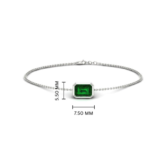 bezel-set-emerald-cut-emerald-chain-bracelet-0.50-carat-in-white-gold-FD-BRC11133EMGEMGRANGLE1-0.50CT-NL-WG-HW