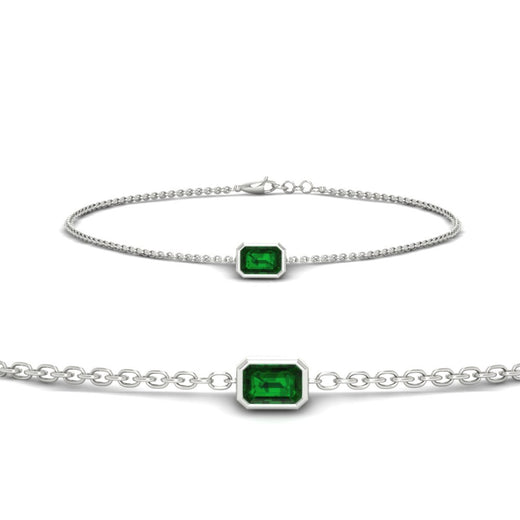 bezel-set-emerald-cut-emerald-chain-bracelet-0.50-carat-in-white-gold-FDBRC11133EMGEMGR-0.50CT-NL-WG