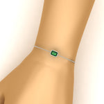 Load image into Gallery viewer, 0.50 Ct. Emerald Bezel Set Chain Bracelet
