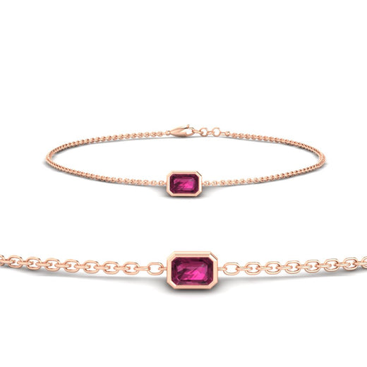 bezel-set-emerald-cut-pink-sapphire-chain-bracelet-0.50-carat-in-rose-gold-FDBRC11133EMGSADRPI-0.50CT-NL-RG