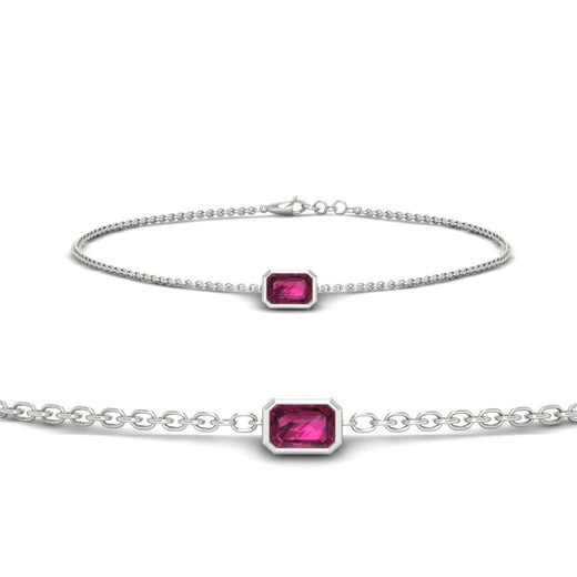 bezel-set-emerald-cut-pink-sapphire-chain-bracelet-0.50-carat-in-white-gold-FDBRC11133EMGSADRPI-0.50CT-NL-WG