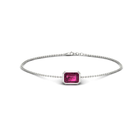 bezel-set-emerald-cut-pink-sapphire-chain-bracelet-0.50-carat-in-white-gold-FDBRC11133EMGSADRPIANGLE1-0.50CT-NL-WG