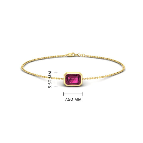 bezel-set-emerald-cut-pink-sapphire-chain-bracelet-0.50-carat-in-yellow-gold-FD-BRC11133EMGSADRPIANGLE1-0.50CT-NL-YG-HW