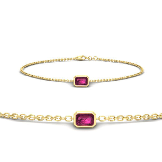 bezel-set-emerald-cut-pink-sapphire-chain-bracelet-0.50-carat-in-yellow-gold-FDBRC11133EMGSADRPI-0.50CT-NL-YG