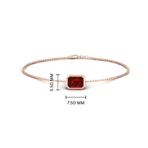 bezel-set-emerald-cut-ruby-chain-bracelet-0.50-carat-in-rose-gold-FD-BRC11133EMGRUDRANGLE1-0.50CT-NL-RG-HW